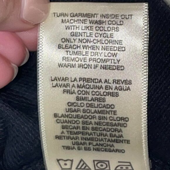 Jordache Vintage Adam Mixed Fabric Black and Blue Denim Hoodie Size L - Picture 10 of 13